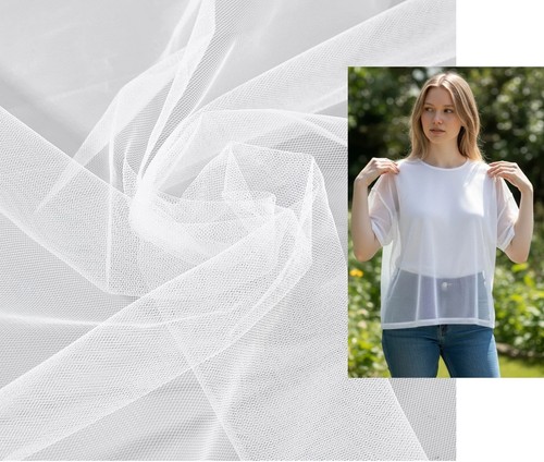 White tulle net fabric mesh - tulle,