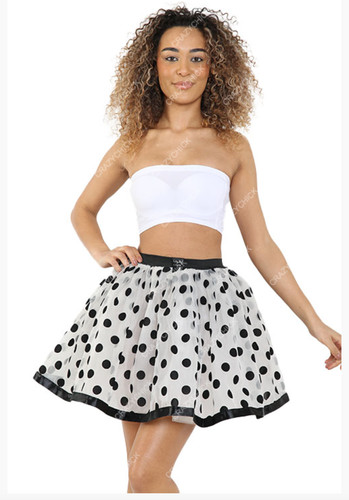 Adult white black polka - white,