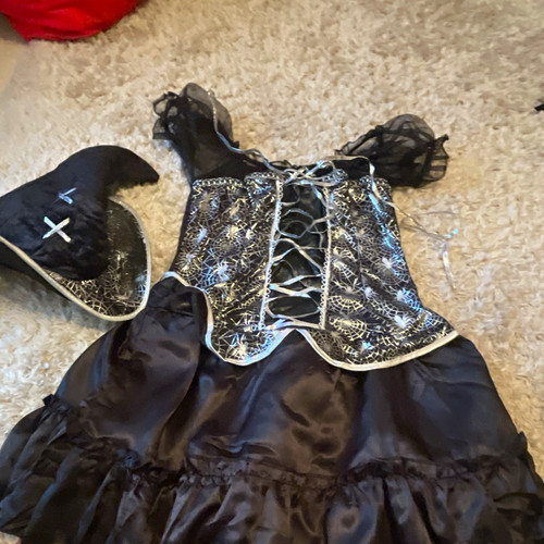 Black witch halloween satin - black,