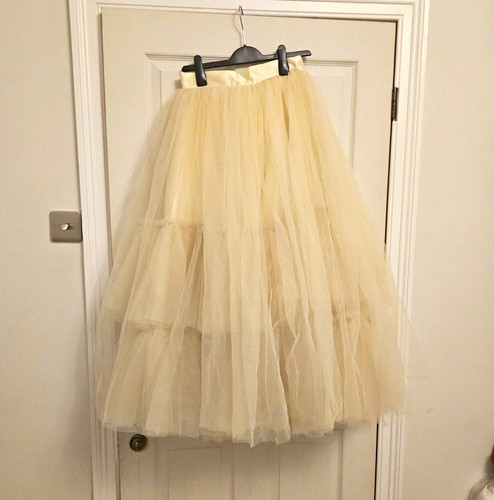 Ivory net layered tulle - layered,
